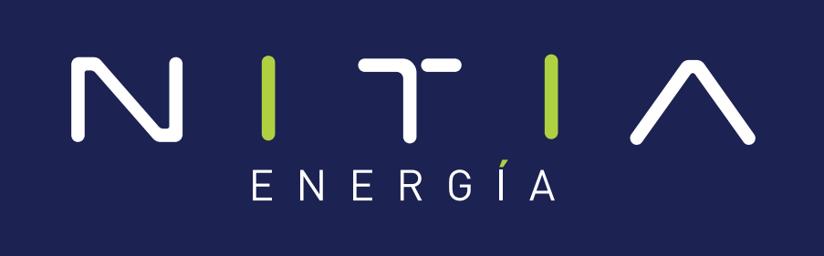 Logotipo NITIA Energía sobre fondo azul